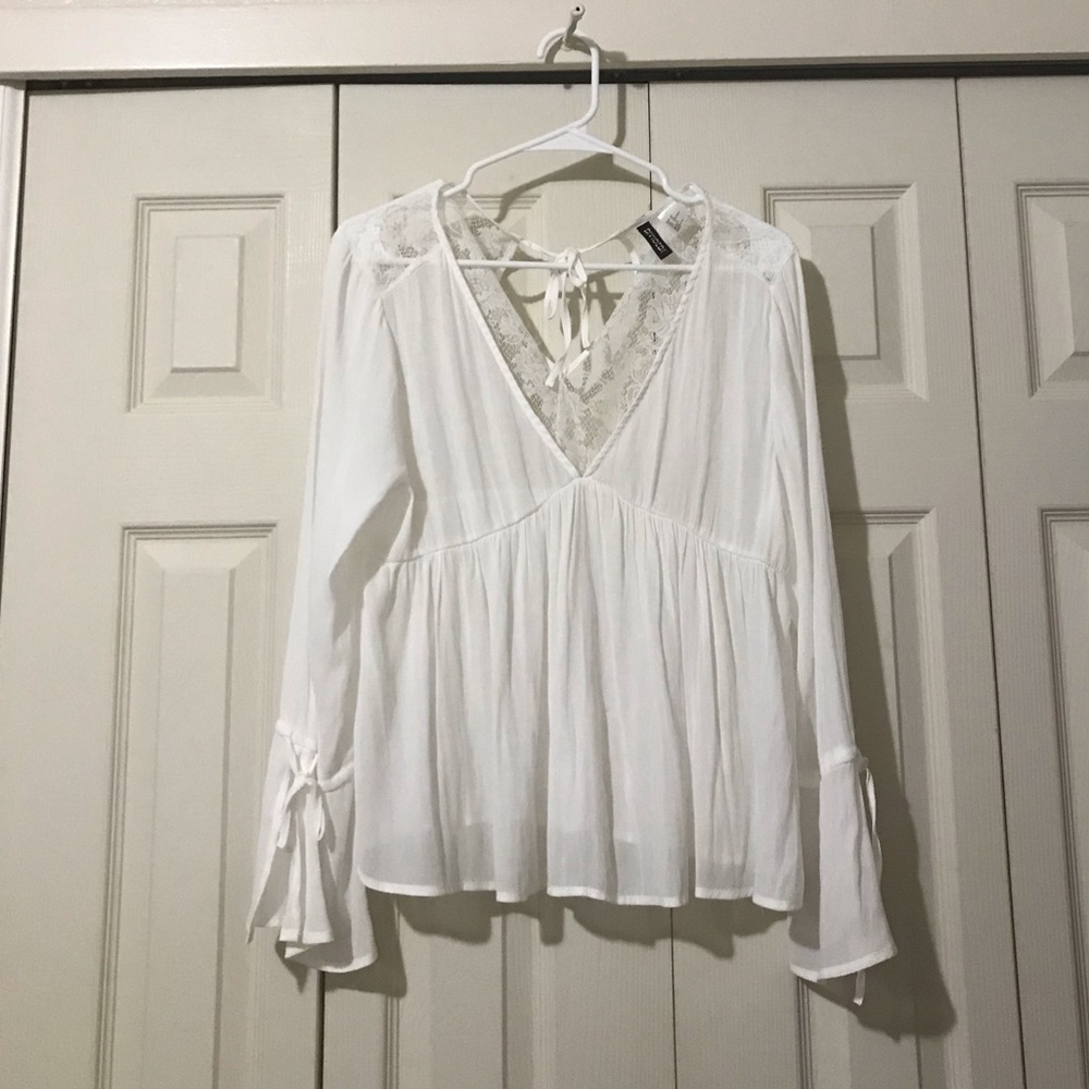 Sheer low cut lace top